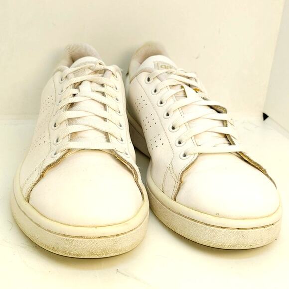 Adidas Advantage Women's White Leather Sneakers - Size 8 - Picture 3 of 6